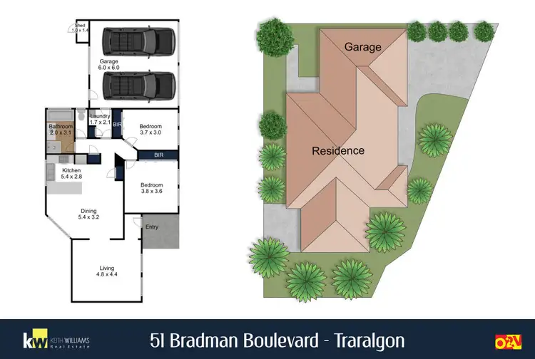 Floorplan of Homely townhouse listing, 51 Bradman Boulevard, Traralgon VIC 3844