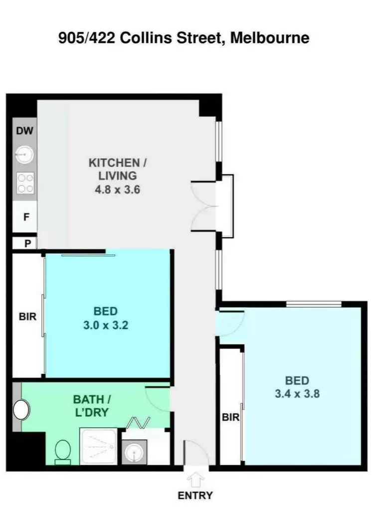 Floorplan of Homely apartment listing, 905/422 Collins Street, Melbourne VIC 3000