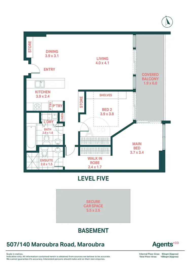Floorplan of Homely apartment listing, 507/140 Maroubra Road, Maroubra NSW 2035