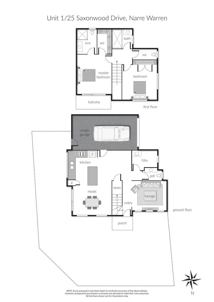 Floorplan of Homely house listing, 1/25 Saxonwood Drive, Narre Warren VIC 3805