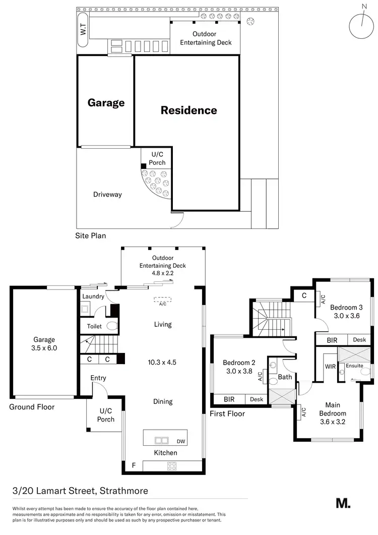 Floorplan of Homely townhouse listing, 3/20 Lamart Street, Strathmore VIC 3041