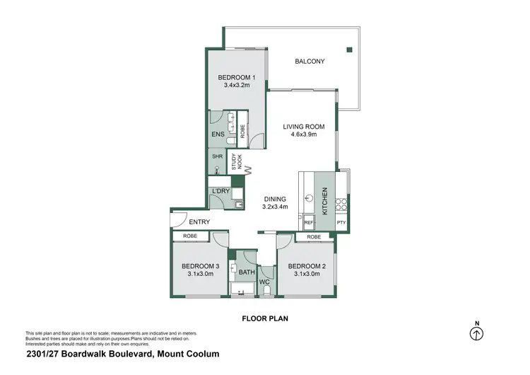 Floorplan of Homely unit listing, 2301/27 Boardwalk Boulevard, Mount Coolum QLD 4573
