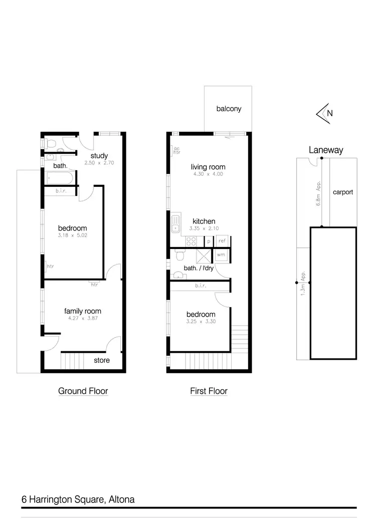 Floorplan of Homely unit listing, 1/6 Harrington Square, Altona VIC 3018