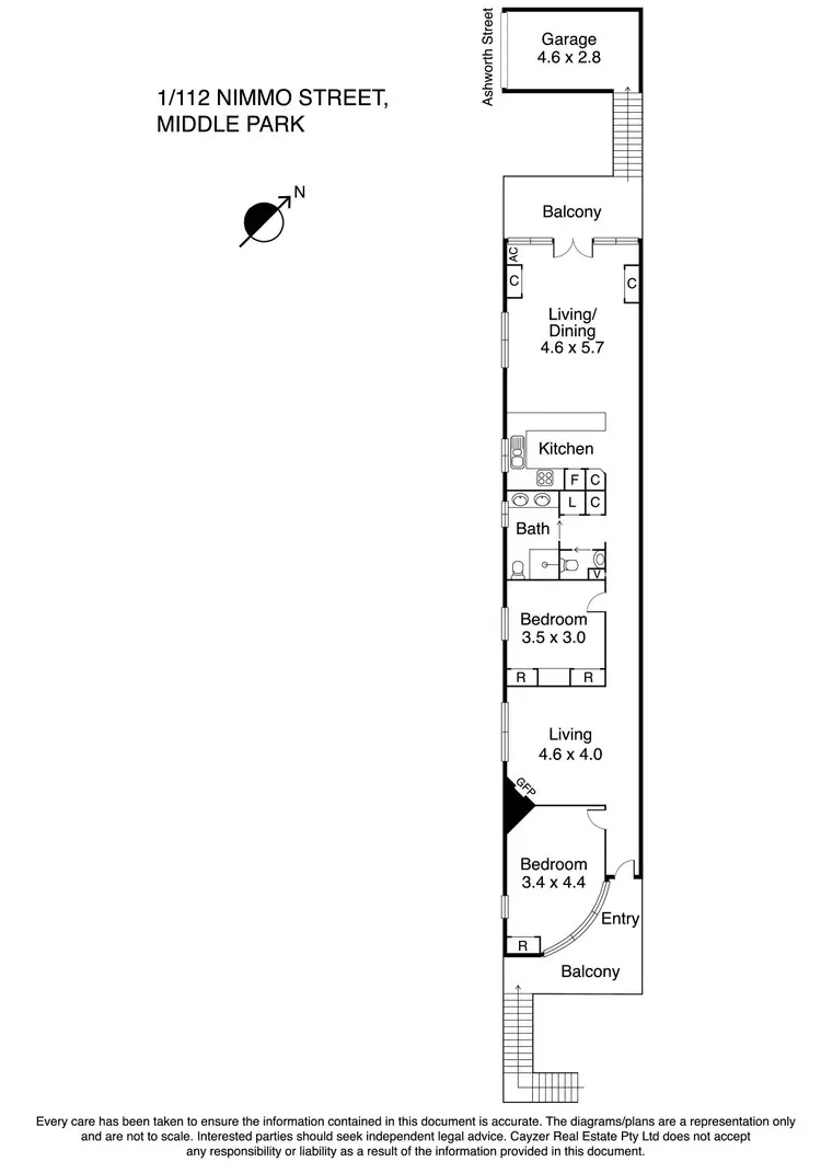 Floorplan of Homely apartment listing, 1/112 Nimmo Street, Middle Park VIC 3206