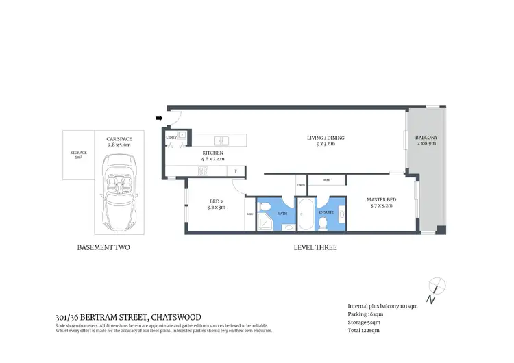 Floorplan of Homely apartment listing, 301/36 Bertram Street, Chatswood NSW 2067