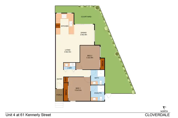 Floorplan of Homely unit listing, 4/61 Kennerly Street, Cloverdale WA 6105