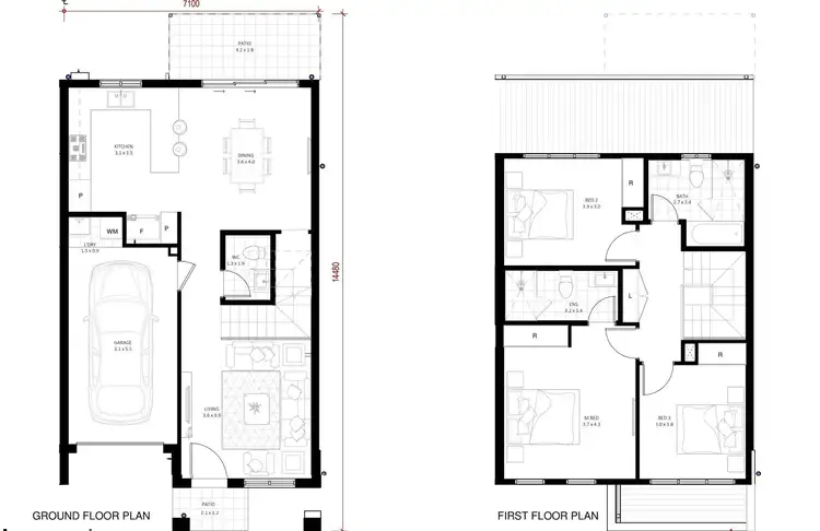 Floorplan of Homely townhouse listing, 19 Boundary Road, Schofields NSW 2762