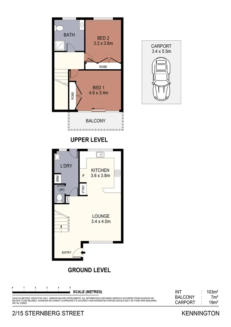 Floorplan of Homely townhouse listing, 2/15 Sternberg Street, Kennington VIC 3550