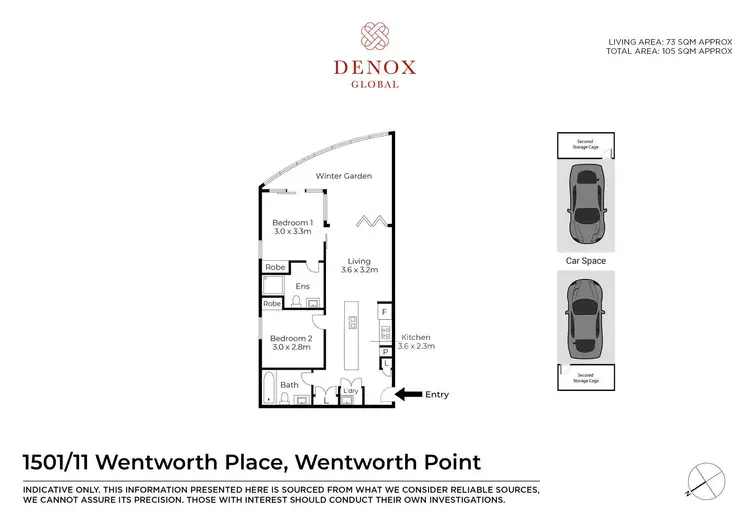 Floorplan of Homely apartment listing, 1501/11 Wentworth Place, Wentworth Point NSW 2127