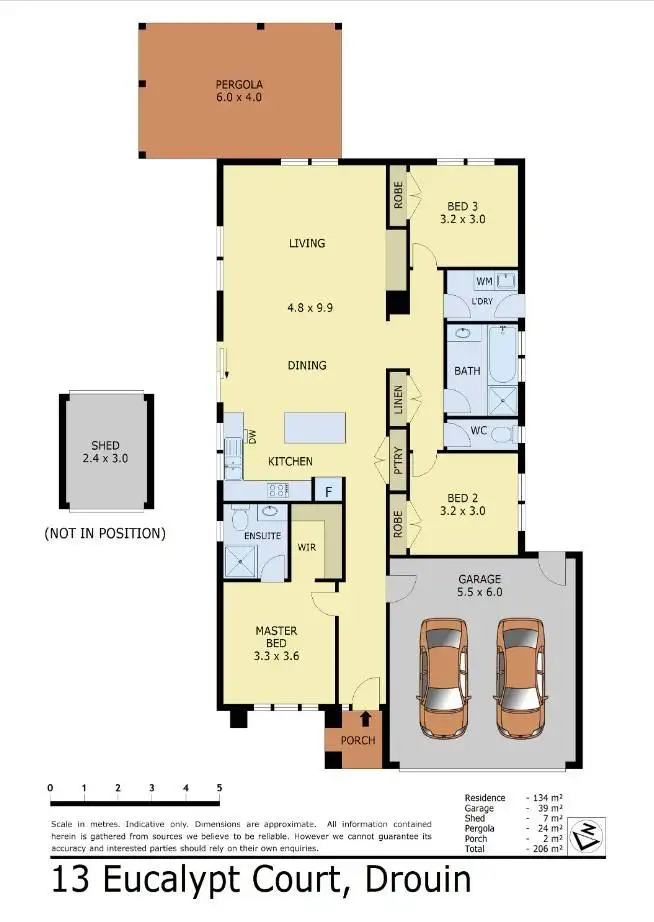 Floorplan of Homely house listing, 13 Eucalypt Court, Drouin VIC 3818