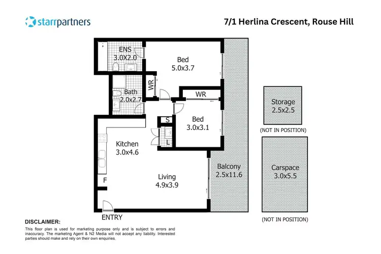 Floorplan of Homely apartment listing, Level G/G7/1 Herlina Crescent, Rouse Hill NSW 2155