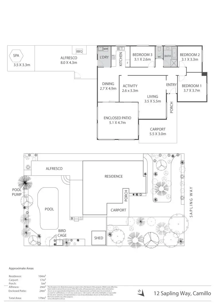 Floorplan of Homely house listing, 12 Sapling Way, Camillo WA 6111