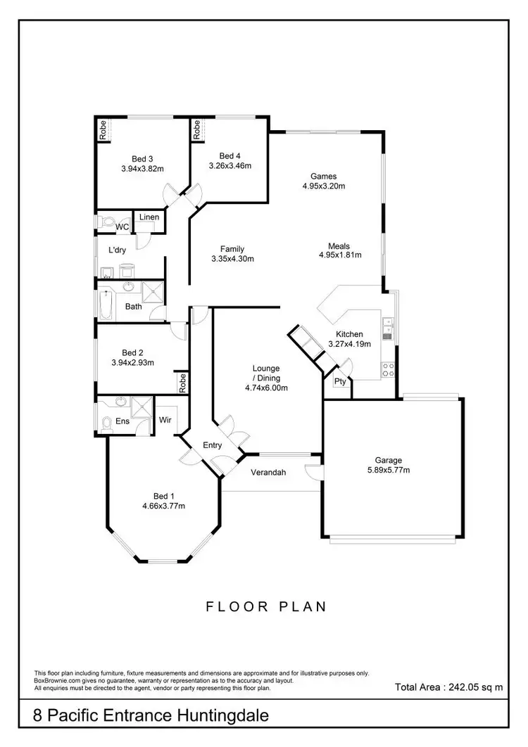 Floorplan of Homely house listing, 8 Pacific Entrance, Huntingdale WA 6110