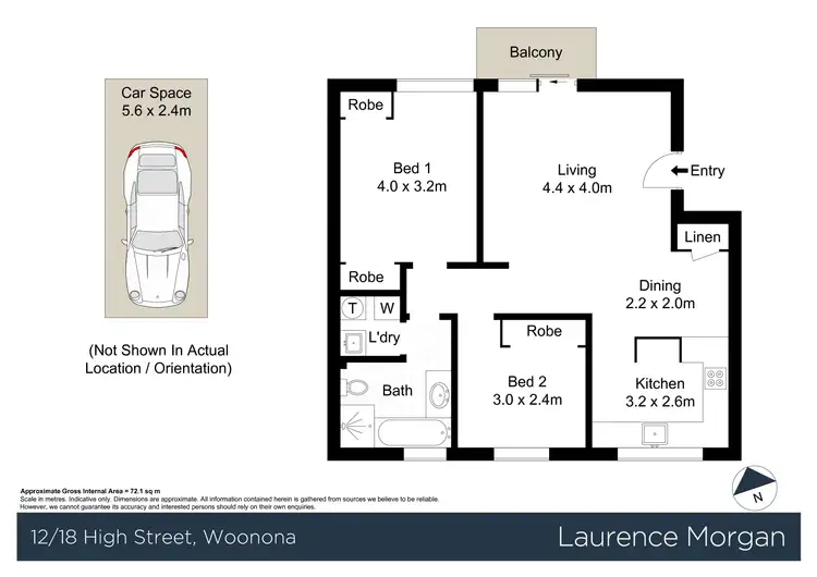 Floorplan of Homely unit listing, 12/18 High Street, Woonona NSW 2517