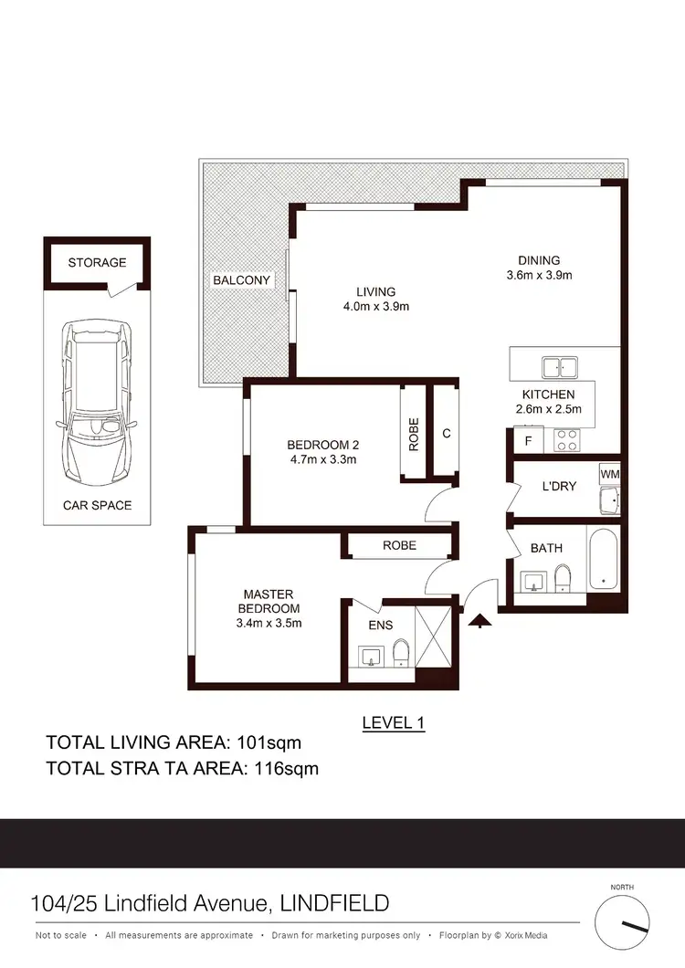 Floorplan of Homely apartment listing, 104/25 Lindfield Avenue, Lindfield NSW 2070