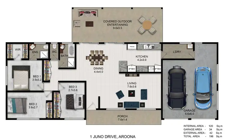 Floorplan of Homely house listing, 1 Juno Drive, Aroona QLD 4551