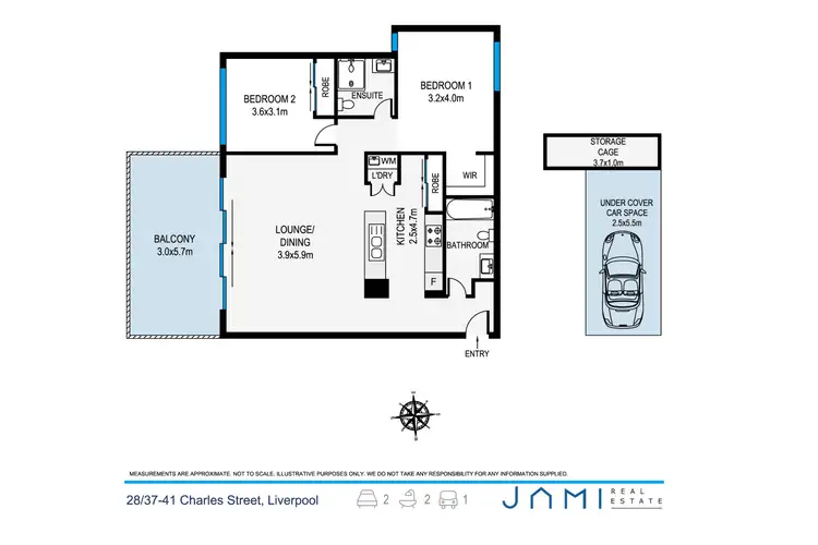 Floorplan of Homely apartment listing, 28/37-41 Charles Street, Liverpool NSW 2170