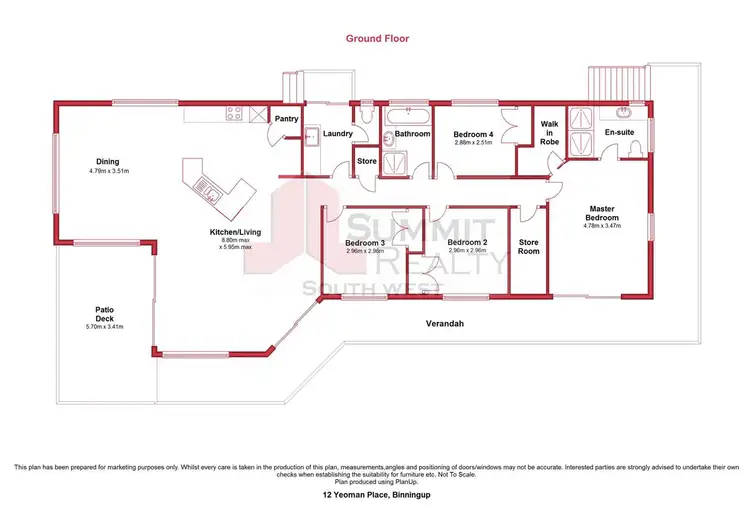 Floorplan of Homely house listing, 12 Yeoman Place, Binningup WA 6233