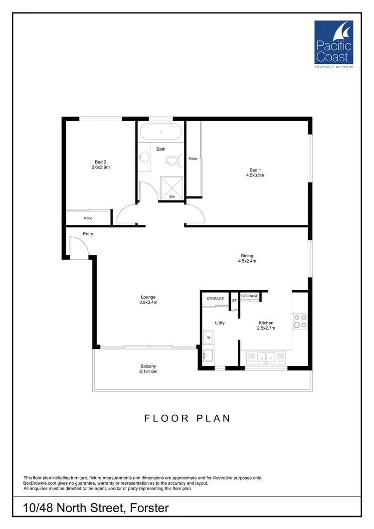 Floorplan of Homely unit listing, 10/48 North Street, Forster NSW 2428