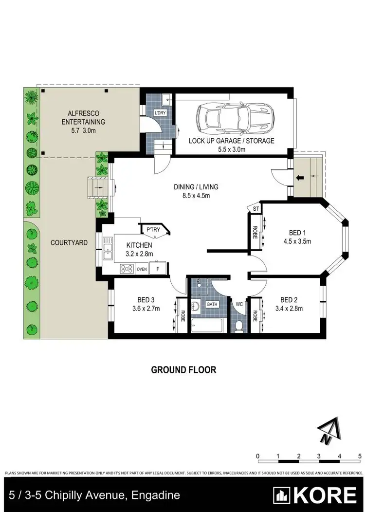 Floorplan of Homely villa listing, 5/3-5 Chipilly Avenue, Engadine NSW 2233