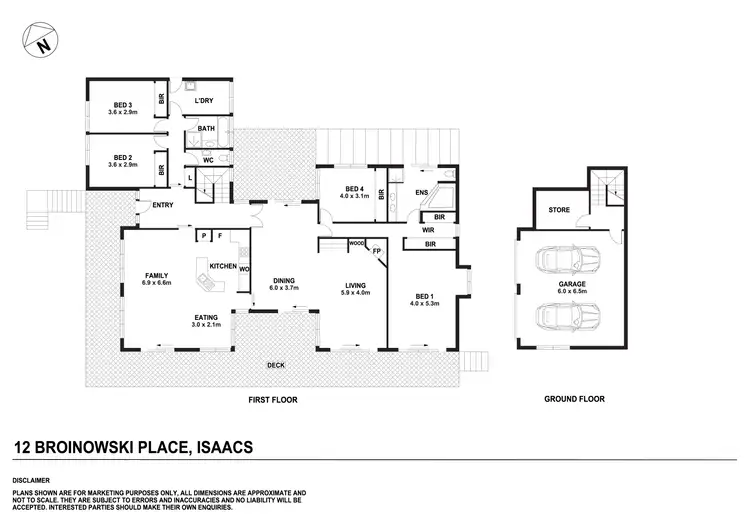 Floorplan of Homely house listing, 12 Broinowski Place, Isaacs ACT 2607