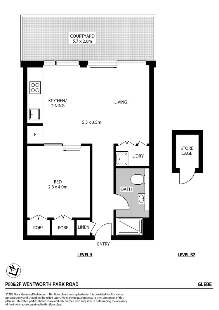 Floorplan of Homely apartment listing, P506/2F Wentworth Park Road, Glebe NSW 2037