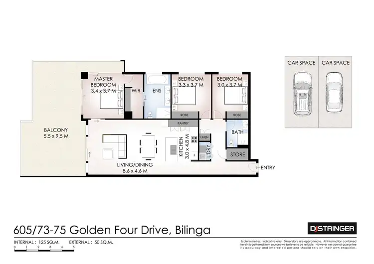 Floorplan of Homely unit listing, 605/73-75 Golden Four Drive, Bilinga QLD 4225