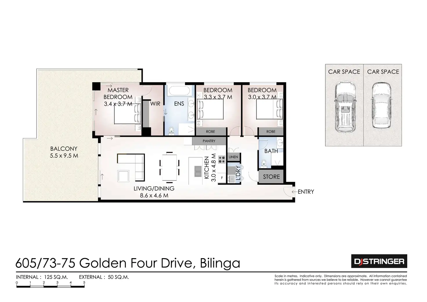 Floorplan of Homely unit listing, 605/73-75 Golden Four Drive, Bilinga QLD 4225