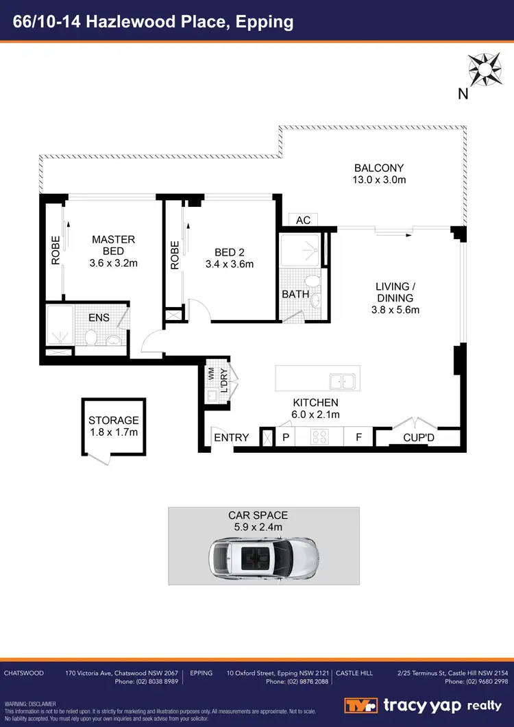 Floorplan of Homely apartment listing, 66/10-14 Hazlewood Place, Epping NSW 2121