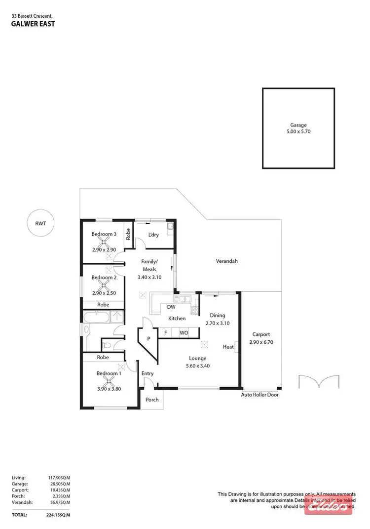 Floorplan of Homely house listing, 33 Bassett Crescent, Gawler East SA 5118