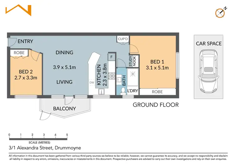Floorplan of Homely apartment listing, 3/1 Alexandra Street, Drummoyne NSW 2047