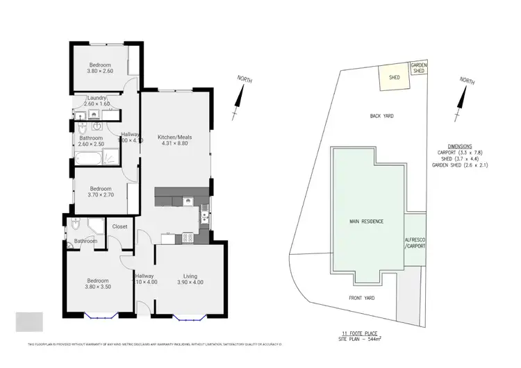 Floorplan of Homely house listing, 11 Foote Place, Whyalla Stuart SA 5608
