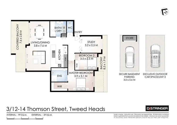 Floorplan of Homely unit listing, 3/12-14 Thomson Street, Tweed Heads NSW 2485