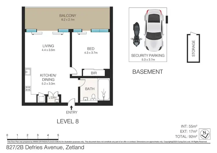 Floorplan of Homely apartment listing, 827/2B Defries Avenue, Zetland NSW 2017