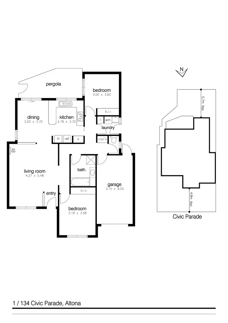 Floorplan of Homely unit listing, 1/134 Civic Parade, Altona VIC 3018