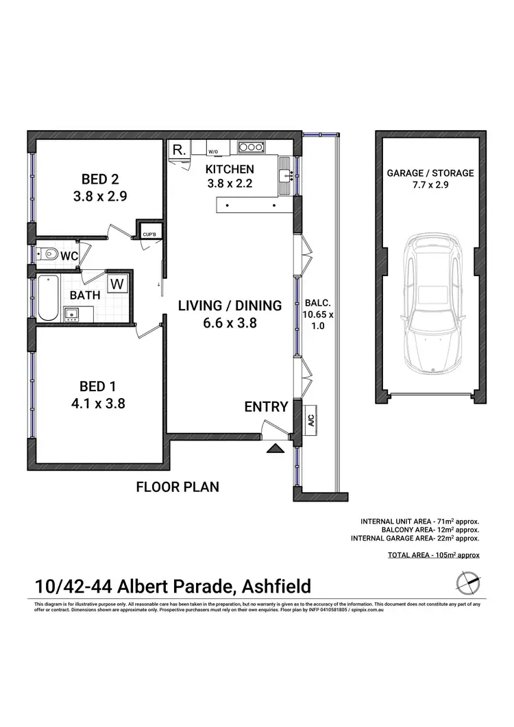 Floorplan of Homely apartment listing, 10/42-44 Albert Parade, Ashfield NSW 2131