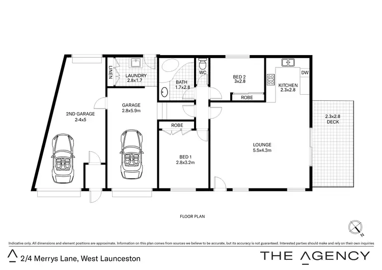 Floorplan of Homely unit listing, 2/4 Merrys Lane, West Launceston TAS 7250