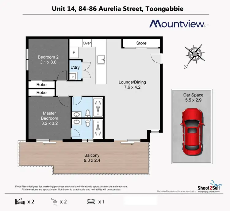 Floorplan of Homely apartment listing, 14/84-86 Aurelia Street, Toongabbie NSW 2146