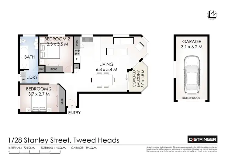 Floorplan of Homely unit listing, 1/28 Stanley Street, Tweed Heads NSW 2485