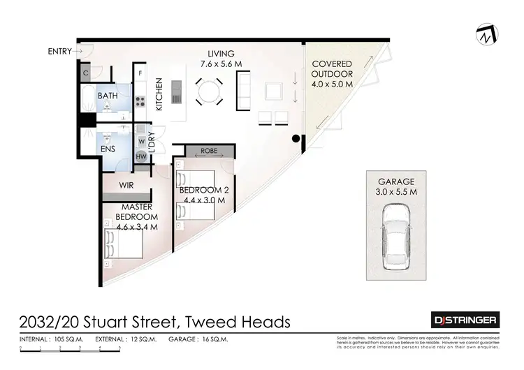 Floorplan of Homely unit listing, 2032/14-18 Stuart Street, Tweed Heads NSW 2485