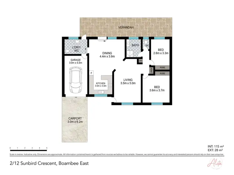 Floorplan of Homely villa listing, 2/12 Sunbird Crescent, Boambee East NSW 2452
