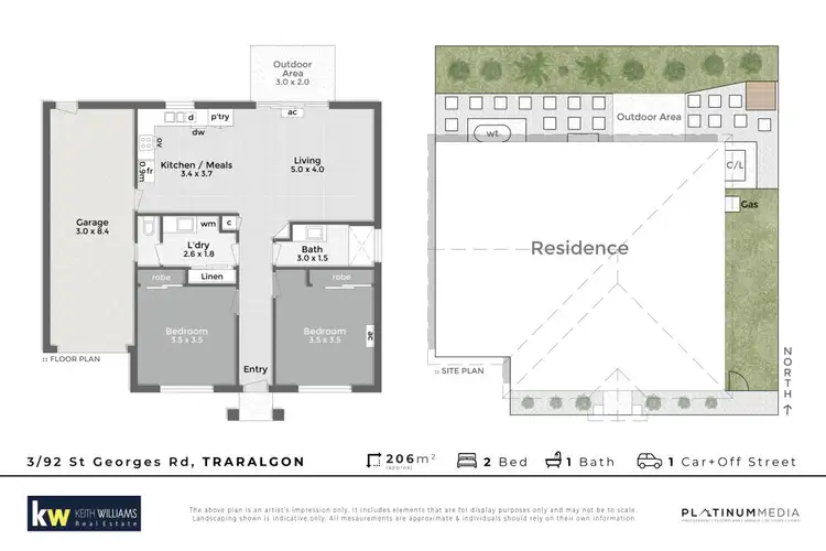 Floorplan of Homely townhouse listing, 3/92 St Georges Road, Traralgon VIC 3844