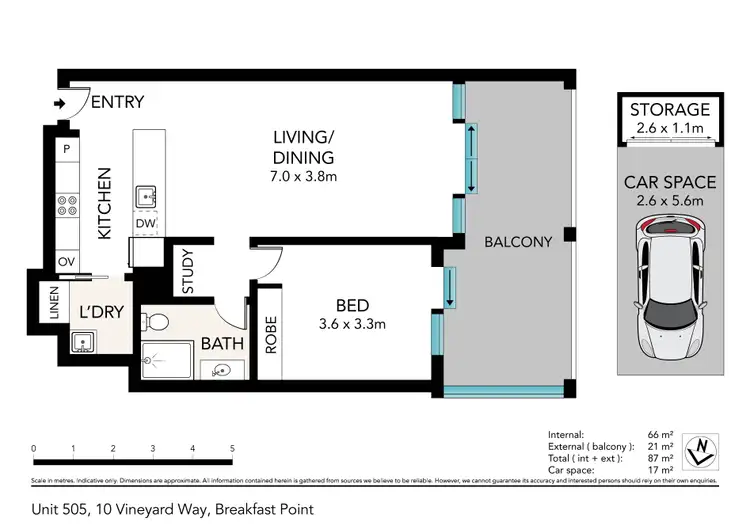 Floorplan of Homely apartment listing, 505/10-16 Vineyard Way, Breakfast Point NSW 2137
