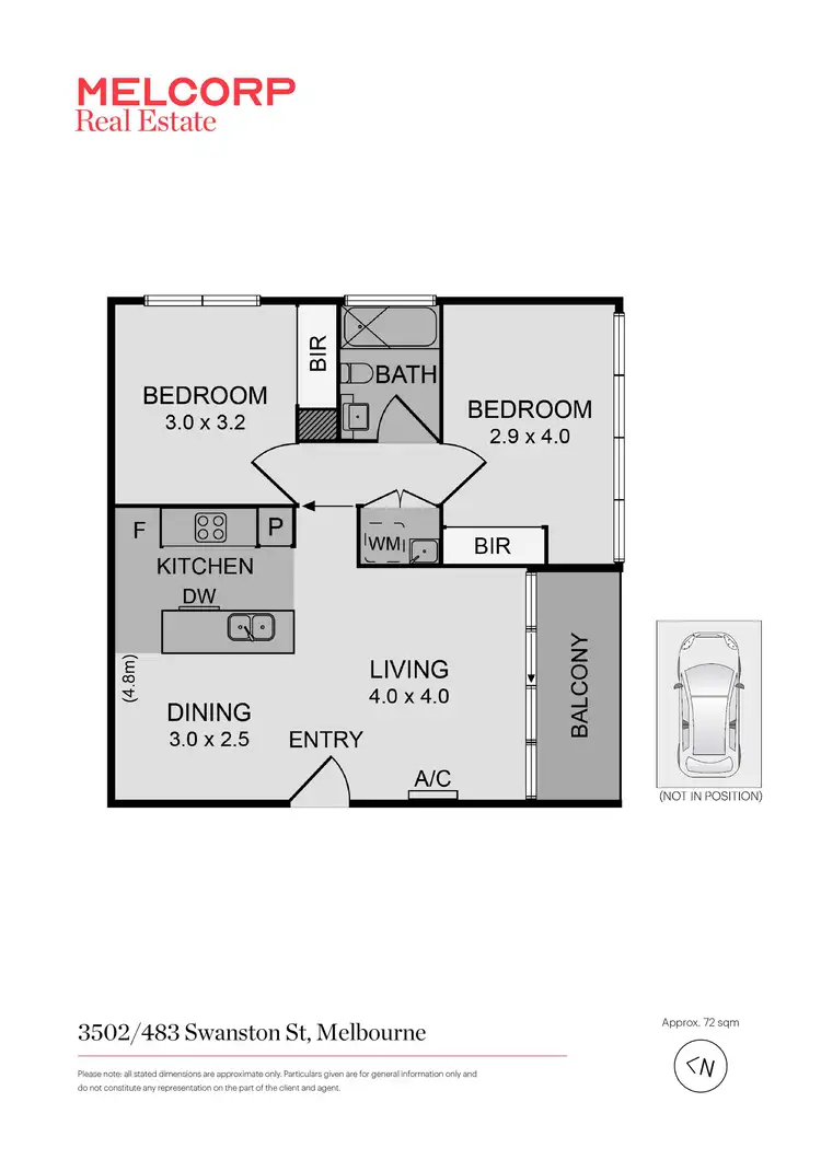 Floorplan of Homely unit listing, 3502/483 Swanston Street, Melbourne VIC 3000