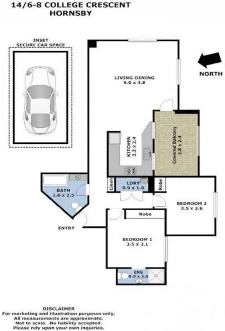 Floorplan of Homely apartment listing, 14/6-8 College Crescent, Hornsby NSW 2077