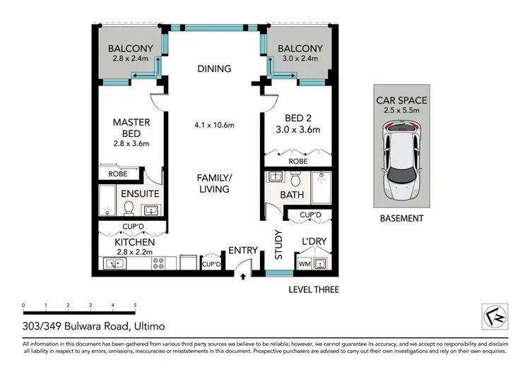 Floorplan of Homely apartment listing, 303/349 Bulwara Road, Ultimo NSW 2007