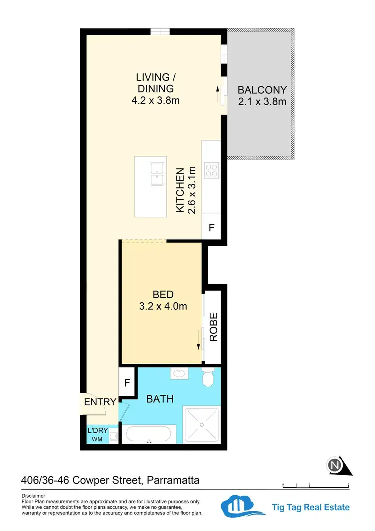 Floorplan of Homely apartment listing, 306/36-46 Cowper Street, Parramatta NSW 2150