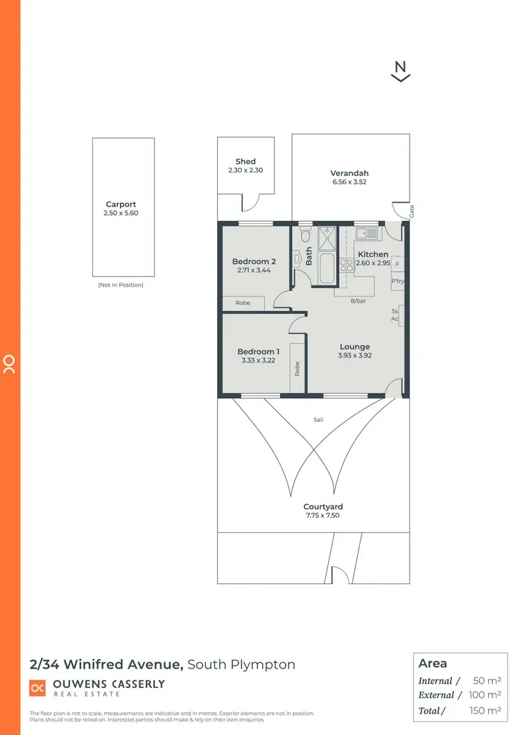 Floorplan of Homely unit listing, 2/34 Winifred Avenue, South Plympton SA 5038