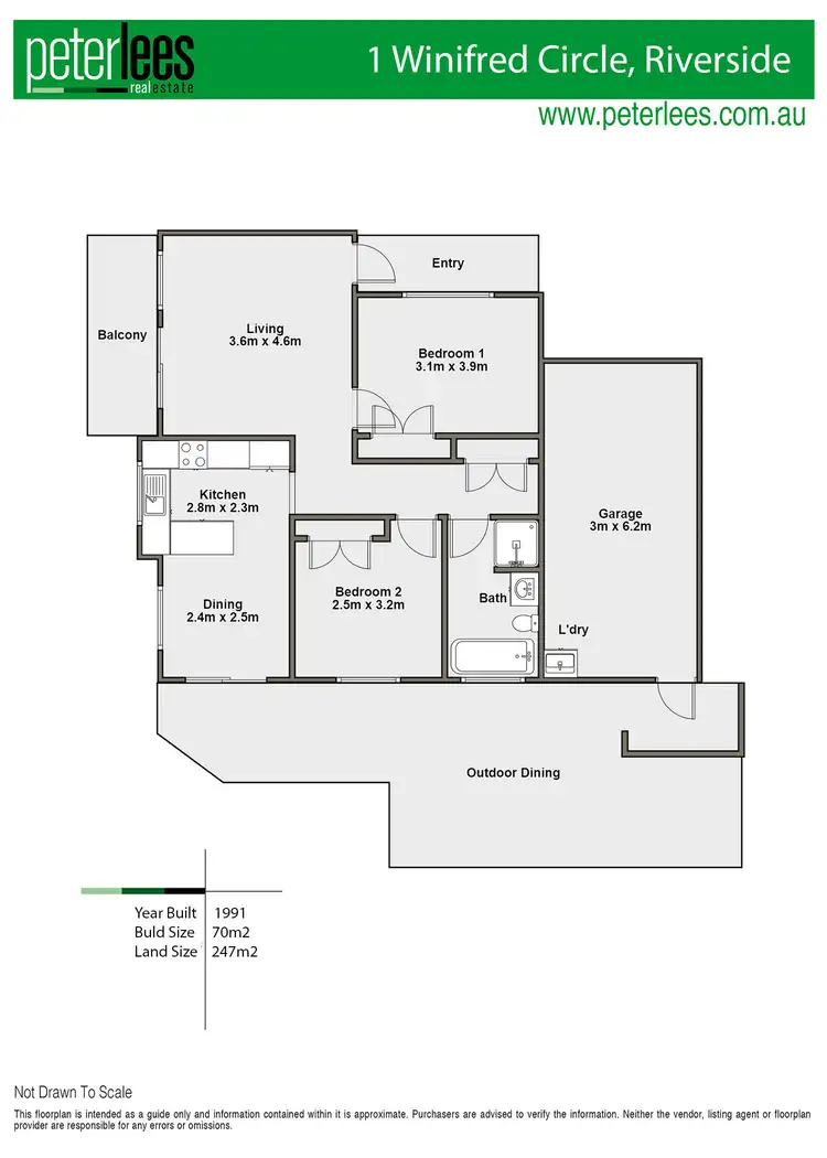 Floorplan of Homely unit listing, 1 Winifred Circle, Riverside TAS 7250