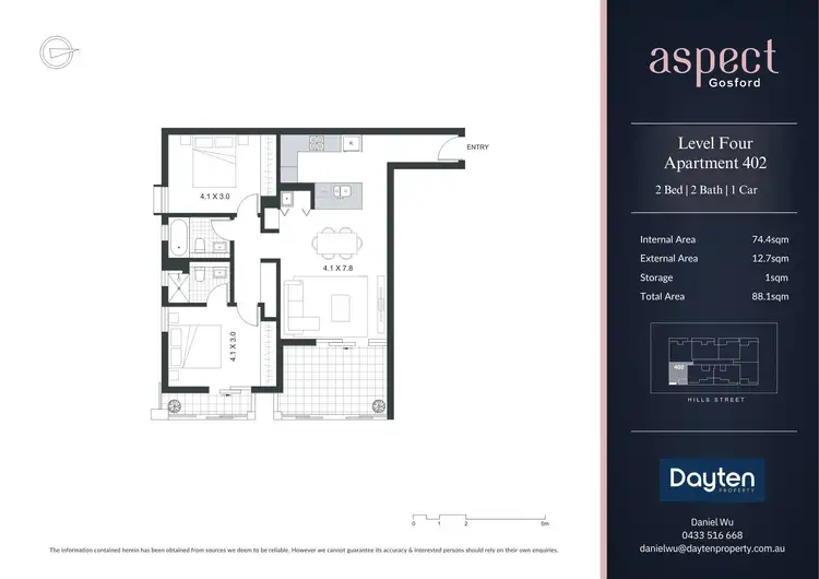 Floorplan of Homely apartment listing, 402/60-64 Hills Street, Gosford NSW 2250